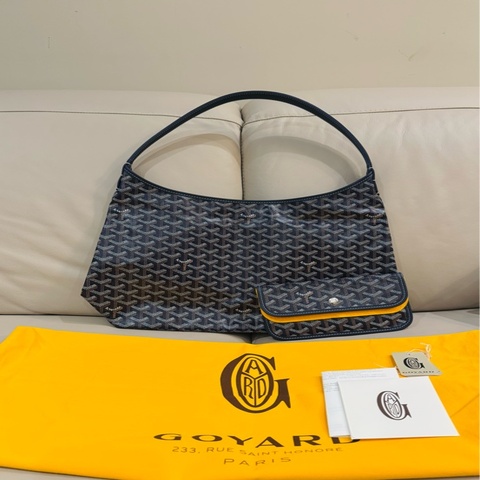 Goyard 經典Hobo bag 肩背包/深藍黑款/全新閒置美品