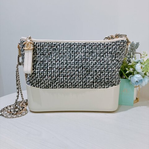 TK2151	香奈兒 中號 毛識 流蘇包 Chanel Gabrielle Medium Tweed Beige