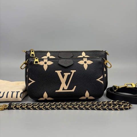 LV 路易威登 黑白壓紋四合一斜挎包 純芯片 尺寸24*13