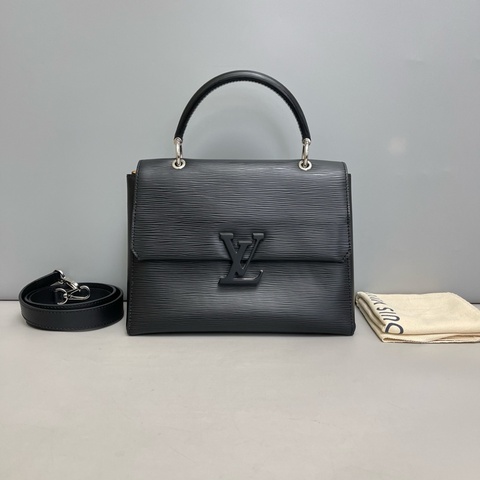 「極新」LV/路易威登 Grenelle黑色水波紋 可拆卸肩帶手提斜挎包