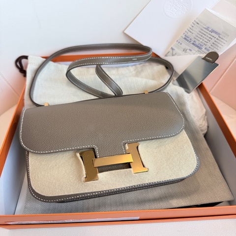 HERMES✨Constance 19 康康包19 Epsom 大象灰金釦 U刻 有鏡子 台灣購證