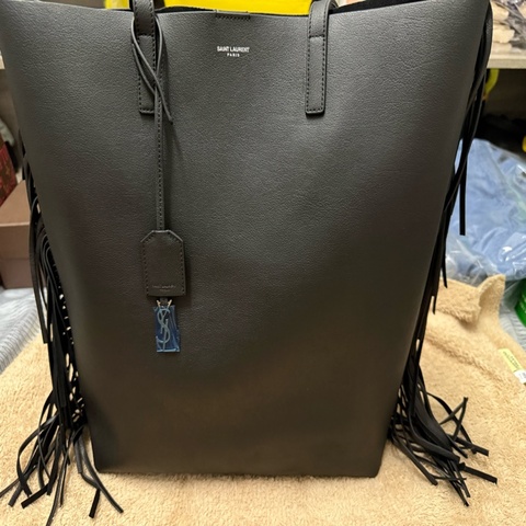 YSL SAINT LAURENT聖羅蘭流蘇子母托特包tote(黑）