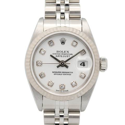 勞力士 Datejust 10P 鑲鑽 Y 字頭腕錶，18K 白金（WG）不銹鋼錶殼，鑲鑽，女士款，全新 79174G