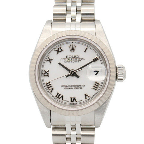 勞力士 Datejust A 系列腕錶，18K 白金（WG）不鏽鋼錶殼，女士款，錶盤，羅馬數位時標，69174