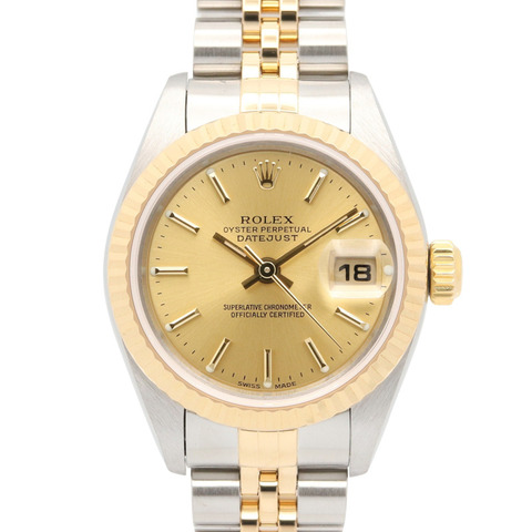 勞力士 Datejust P 系列腕錶，18K（黃金）不鏽鋼，女士款，香檳金色錶帶，79173