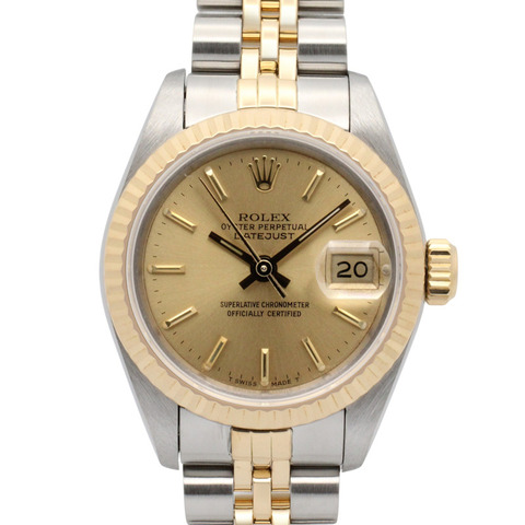 勞力士 Datejust R 系列腕錶，18K（黃金）不鏽鋼，女士款，香檳金色錶帶，69173