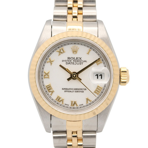 勞力士 Datejust S 系列腕錶，18K（黃金）錶殼，不鏽鋼錶殼，女士款，白色錶盤，羅馬數位時標，69173