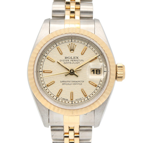 勞力士 Datejust T 系列腕錶，18K（黃金）不鏽鋼，女款，象牙色，電腦長條時標，69173