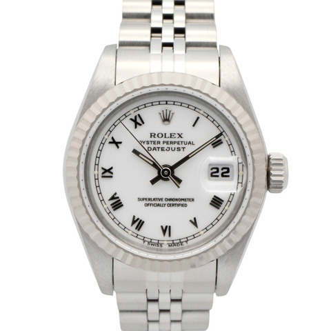 勞力士 Datejust T 系列腕錶，18K 白金（WG）不鏽鋼錶殼，女士款，錶盤，羅馬數位時標，69174