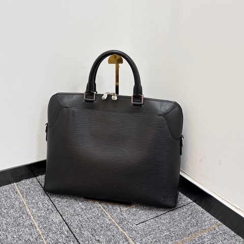 LV porte documents黑色水波紋公文包 手提包