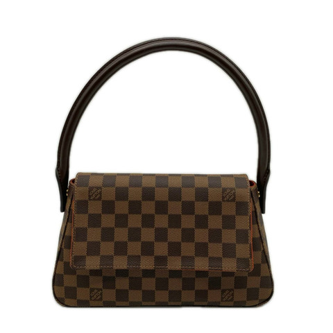 路易威登 Damier Mini Looping 特別訂製 N51158 手提包 棕色 米色 紅色 PVC 皮革 女士