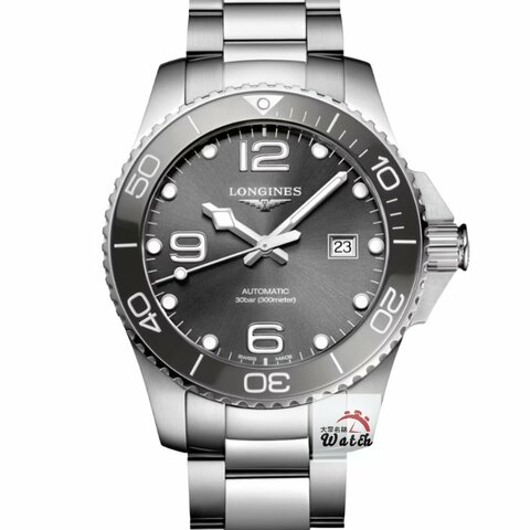 【大眾金時代】LONGINES浪琴L3.782.4.76.6 深海征服者 新款陶瓷圈 灰水鬼 灰放射面 大眾金時代B1584