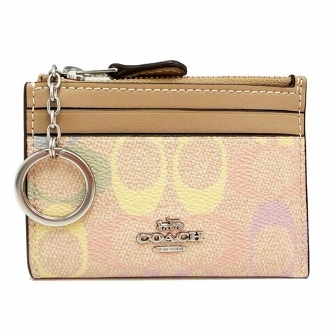 【COACH】C LOGO悠遊卡夾鑰匙零錢包(彩色膚)