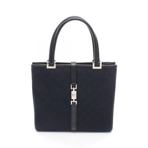 GUCCI Jackie GG帆布手提包 002-1065 黑色皮革二手女款