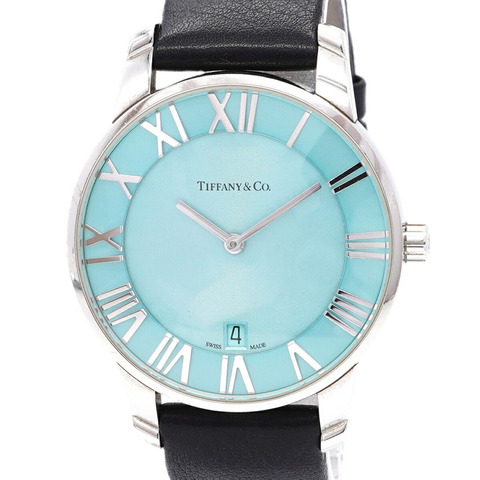 Tiffany & Co.) Atlas Dome Date 63452742 藍色錶盤男士腕錶