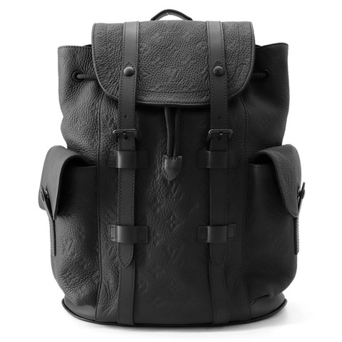 路易威登 Monogram Taurillon Christopher PM 雙肩包 M20899 路易威登男士黑色手提包