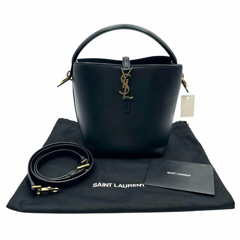 【美收精品】YSL  LE 37 小牛皮水桶包 D-69【隔月月中將轉賣至日本 上架期限30天】
