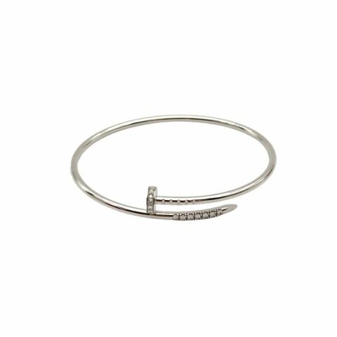Cartier JUSTE UN CLOU 釘子 新款 頭尾鑽 窄版 18K白金/鑽石 17號 白金