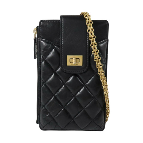 CHANEL 牛皮皮革2.55 Reissue Phone Holder  With Chain金扣鏈帶肩背袋