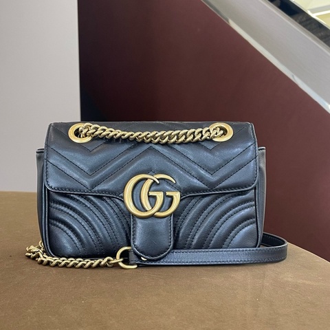 Gucci馬蒙22黑色可斜挎可腋下