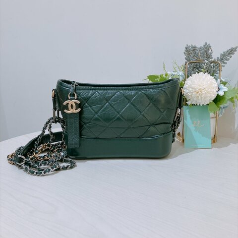 TK2153 香奈兒 小號 綠色 流蘇包 Gabrielle Hobo Small Dark Green #26 咭