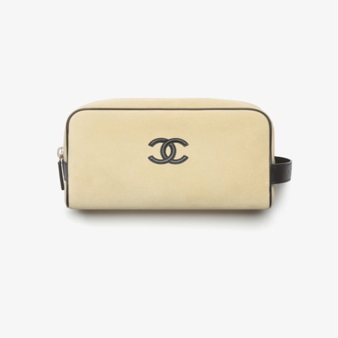 CHANEL 香奈兒【26M 沙灘系列】經典雙C Logo 黄色手拿包 ZIPPED POUCH AP5266