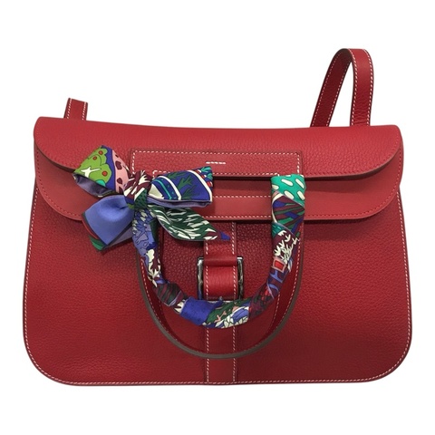 Hermès Halzan 31 Rouge Casaque / Vermillon 正紅銀扣