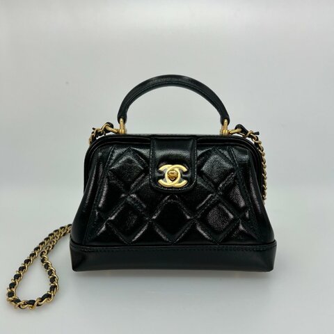 CHANEL COCO HANDLE醫生包 黑羊皮 AS4958/晶片款