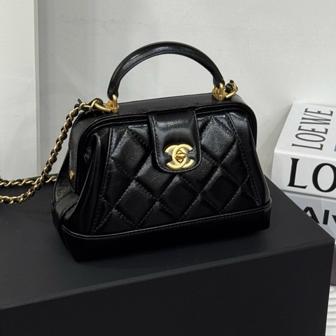 CHANEL COCO HANDLE醫生包 黑羊皮 AS4958/晶片款