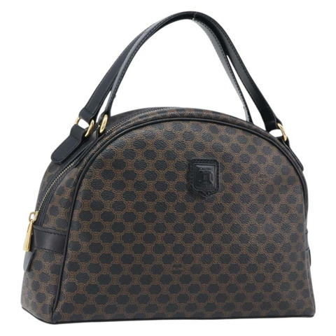 CELINE Macadam帆布手提包 PVC皮革 黑色金色 正品 204166V