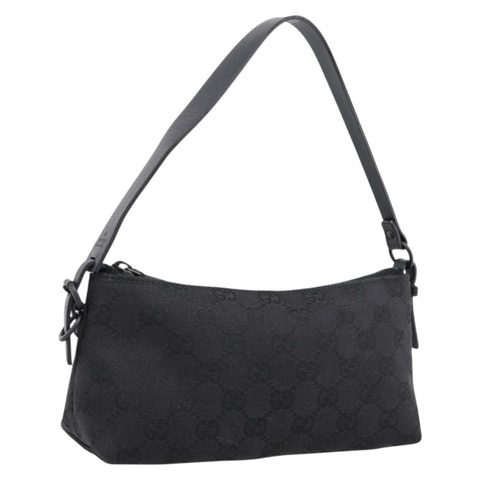 GUCCI GG帆布手提包 黑色 銀色 103399 正品 BA15792V