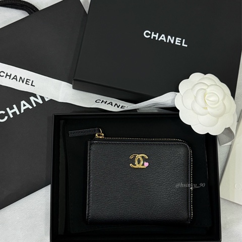 CHANEL 全新26a限定L型拉鍊短夾