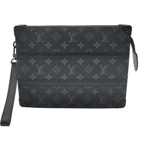 Louis Vuitton  Trunk Pouch黑色牛皮Monogram印花手拿包芯片款