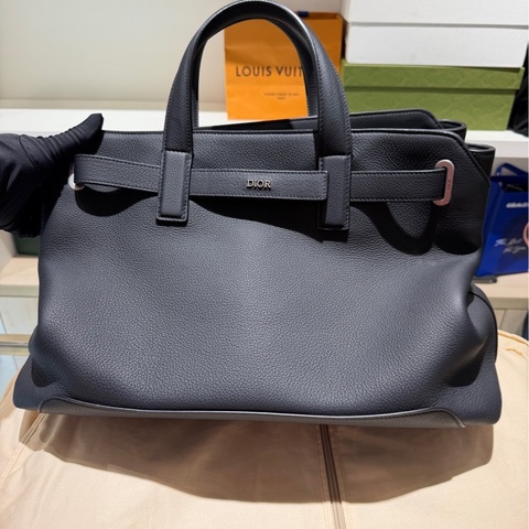 Dior Normandie男士手提包 黑色牛皮 無肩帶