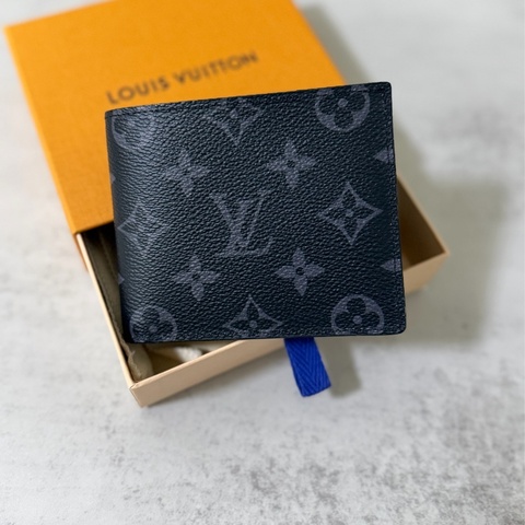 LV 黑花短夾 零錢袋款