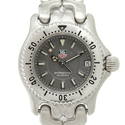 TAG Heuer 專業手機腕錶 WG1413-0 石英錶 灰色錶盤 不鏽鋼錶殼 女士款