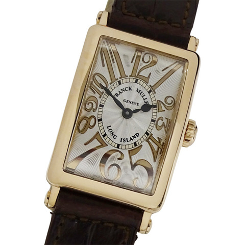 Franck Muller Long Island 902QZ 女士腕錶，品牌，石英機芯，750PG，玫瑰金錶殼，皮革錶帶，方形錶框