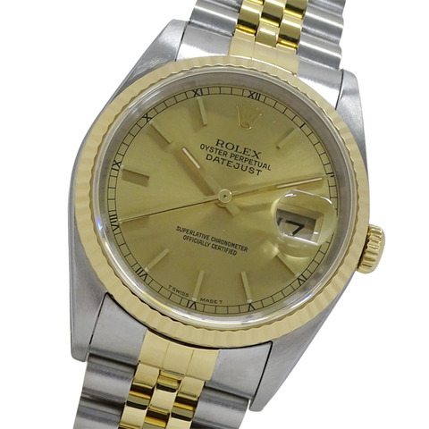 勞力士 Datejust 16233 X 序號男士腕錶，品牌名稱，自動上鍊機芯，不銹鋼 (SS) 和黃金 (YG) 組合