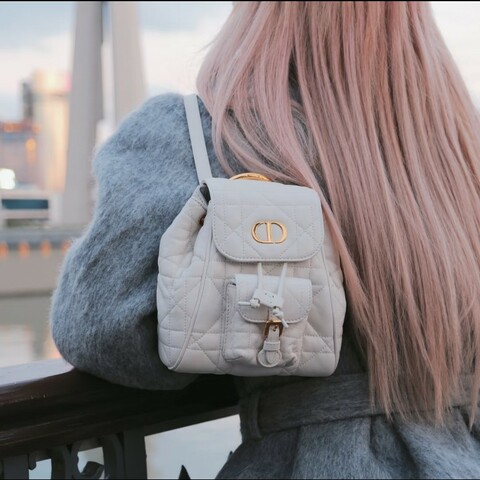Dior迪奧 Caro白色小號雙肩包
98新✨️