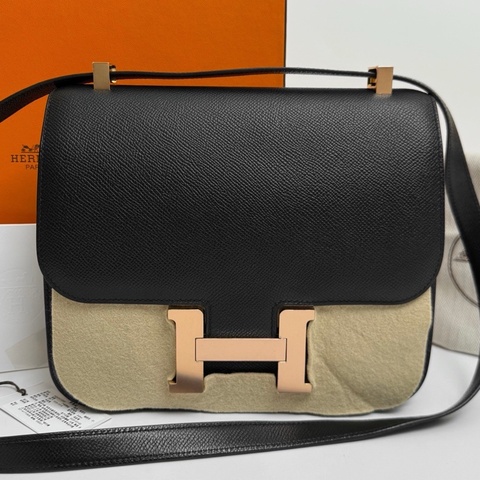 Hermes 愛馬仕 constance24 康康 三代 epsom皮 玫瑰金扣 黑色 24*17*6