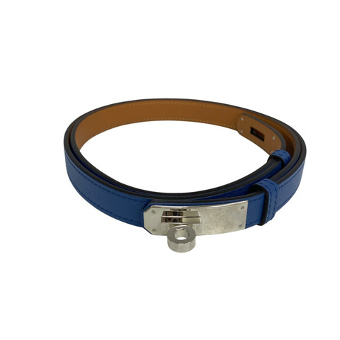 ☆ HERMES 愛馬仕 Navy Calfskin Kelly 18 Stamp X Belt 深藍色小牛皮X刻皮帶-267018047