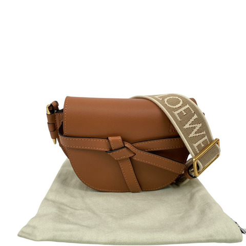 △ LOEWE 羅意威 Brown Calfskin Mini Gate Dual Shoulder Bag 啡色小牛皮肩背包-267018123