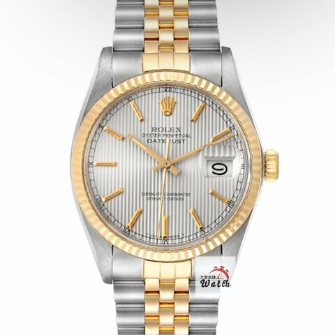 【大眾金時代】ROLEX 勞力士 16013 Datejust 蠔式日誌 半金男錶 銀色直條紋T柱面盤 大眾金時代B1588