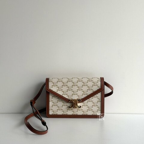 99新🆕 Celine 瑟琳 Margo 凱旋門老花 WOC 白色