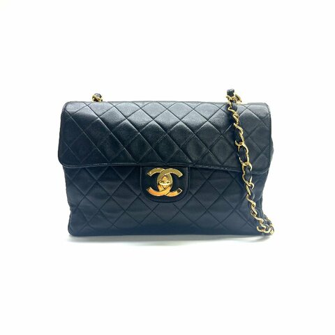 Chanel 黑金 cf 貝嫂 30 3開 肩背包