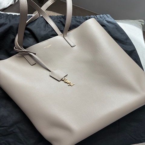 9成新 YSL 小牛皮托特包 灰