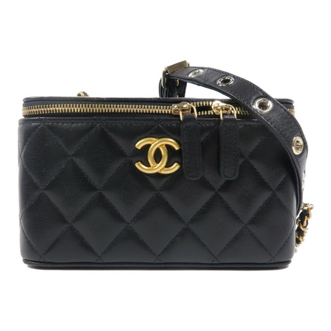 CHANEL 羊皮皮革Vanity Case鏈帶肩背袋