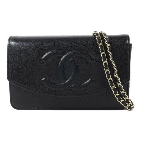 CHANEL 牛皮皮革Wallet On Chain鏈帶肩背袋