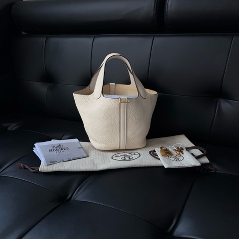 Hermes 愛馬仕 piction nata 奶油白金扣