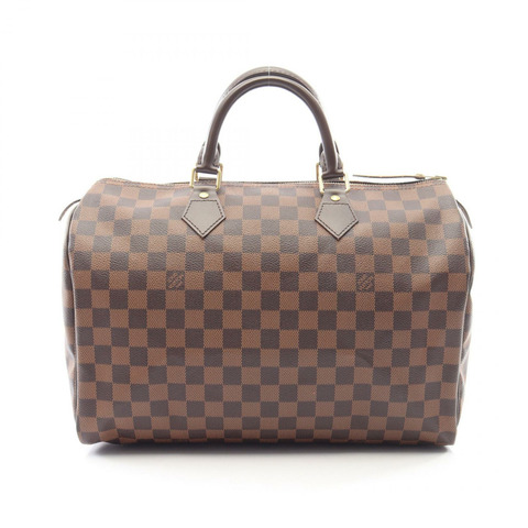 路易威登 Speedy 35 手提包 N41523 Damier 帆布皮革棕色 Ebene 二手 LV